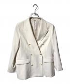 Mila Owenミラオーウェン）の古着「金釦ダブルブレストロングブレザー」｜ホワイト