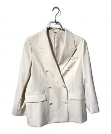 Mila Owen（ミラオーウェン）の古着「金釦ダブルブレストロングブレザー」｜ホワイト