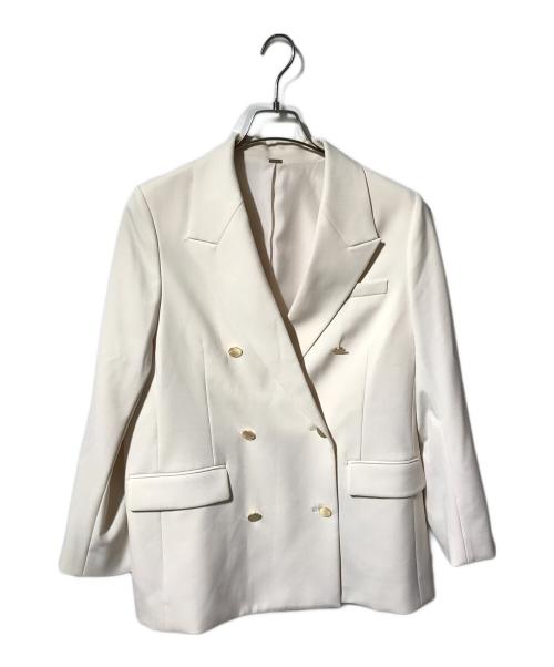 Mila Owen（ミラオーウェン）Mila Owen (ミラオーウェン) 金釦ダブルブレストロングブレザー ホワイト サイズ:Freeの古着・服飾アイテム