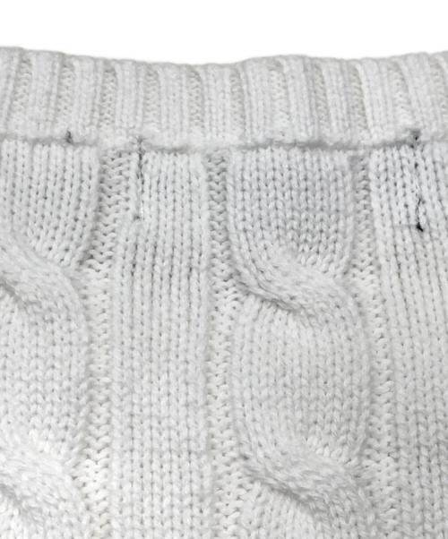 LAUREN RALPH LAUREN（ローレンラルフローレン）LAUREN RALPH LAUREN (ローレンラルフローレン) ショートスリーブケーブルニット/刺繍ロゴニット ホワイト サイズ:XSの古着・服飾アイテム