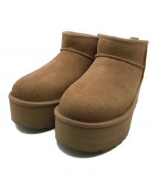 UGG（アグ）の古着「クラシックウルトラミニプラットフォーム/ボアブーツ」｜ベージュ