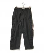 PARANOIDパラノイド）の古着「ギャザーパンツ/ナイロンパンツ」｜ブラック