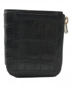 ITTIイッチ）の古着「型押しL字ファスナーウォレット/2つ折り財布」｜ブラック