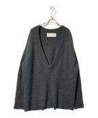 INSCRIREアンスクリア）の古着「カシミヤ deep Vネックニット」｜グレー