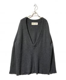 INSCRIRE（アンスクリア）の古着「カシミヤ deep Vネックニット」｜グレー