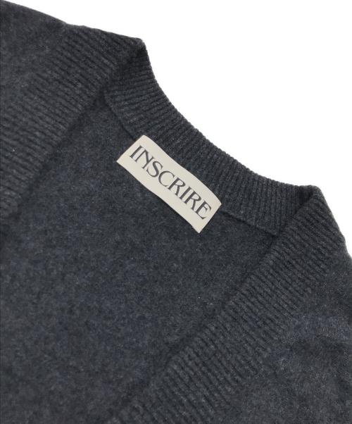 INSCRIRE（アンスクリア）INSCRIRE (アンスクリア) カシミヤ deep Vネックニット グレー サイズ:Mの古着・服飾アイテム