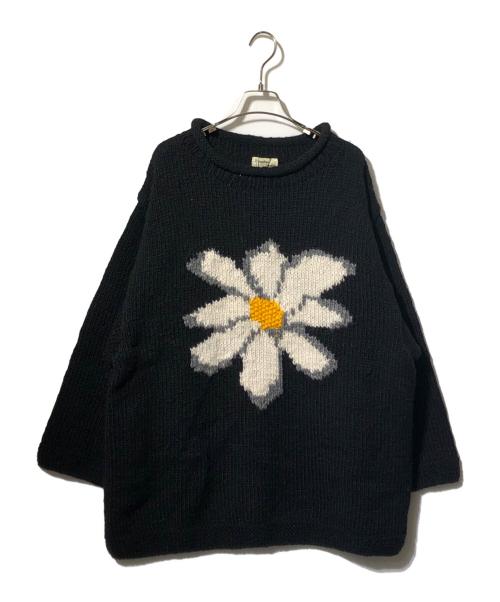Mcmachan Woolen（マクマーンウーレン）Mcmachan Woolen (マクマーンウーレン) フラワーニット ブラック サイズ:Freeの古着・服飾アイテム