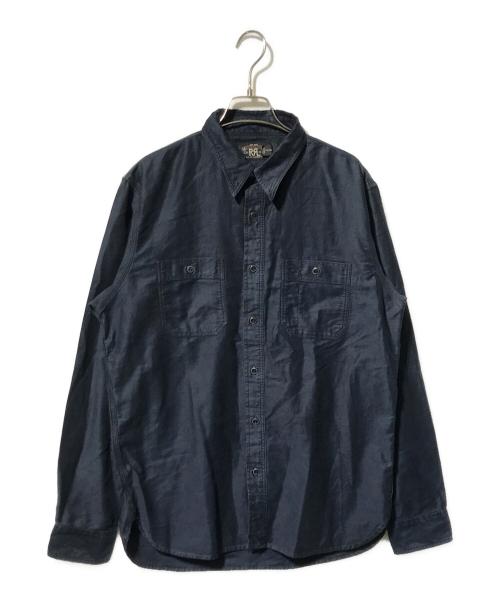 RRL（ダブルアールエル）RRL (ダブルアールエル) リネン混ワークシャツ/ボタンシャツ ネイビー サイズ:Mの古着・服飾アイテム