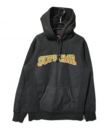 SUPREME（シュプリーム）の古着「メタリック アーク フーデッドスウェットパーカー/フード付きパーカー」｜ブラック