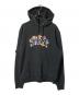 stussy（ステューシー）の古着「フローラルロゴフーディー/ロゴパーカー」｜ブラック
