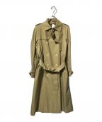 SCYEBASICSサイベーシックス）の古着「先染コットンギャバトレンチコート/ラグランスリーブコート」｜カーキ
