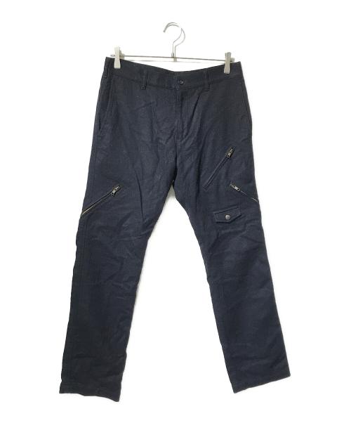 COMME des GARCONS HOMME（コムデギャルソン オム）COMME des GARCONS HOMME (コムデギャルソン オム) ジップデザインウールパンツ ネイビー サイズ:Mの古着・服飾アイテム