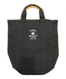 TORY BURCH（トリーバーチ）の古着「ナチュラルトートバッグ/コットンバッグ」｜ネイビー