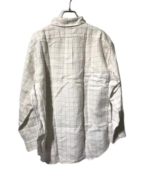 RALPH LAUREN（ラルフローレン）RALPH LAUREN (ラルフローレン) 格子チェック リネンボタンダウンシャツ/長袖シャツ ホワイト サイズ:ＬＬの古着・服飾アイテム