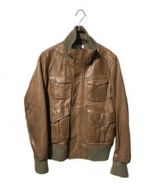 The Duffer of ST.George（ザ ダファーオブセントジョージ）の古着「レザージャケット/切替ジャケット」｜ブラウン