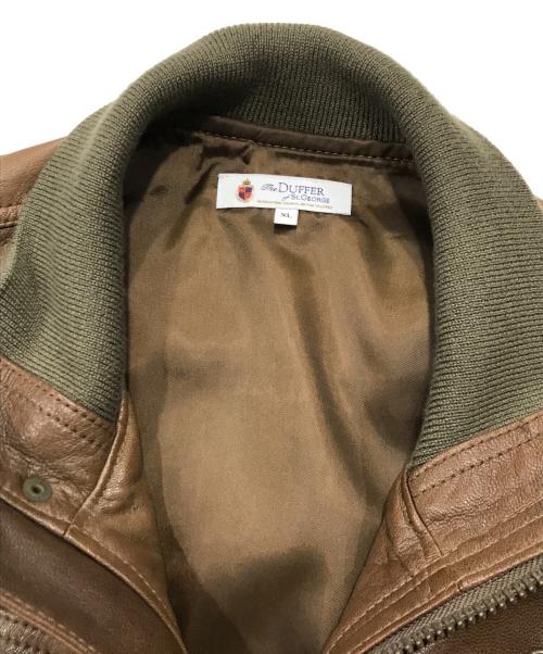 The Duffer of ST.George（ザ ダファーオブセントジョージ）The DUFFER of ST.GEORGE (ザ ダファーオブセントジョージ) レザージャケット/切替ジャケット ブラウン サイズ:XLの古着・服飾アイテム