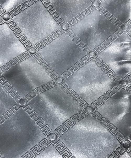 GIANNI VERSACE（ジャンニ・ヴェルサーチ）GIANNI VERSACE (ジャンニ・ヴェルサーチ) サンバースト PVC×レザー ボストンバッグ/ショルダーバッグ ブラックの古着・服飾アイテム