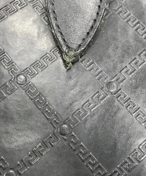 GIANNI VERSACE（ジャンニ・ヴェルサーチ）GIANNI VERSACE (ジャンニ・ヴェルサーチ) サンバースト PVC×レザー ボストンバッグ/ショルダーバッグ ブラックの古着・服飾アイテム