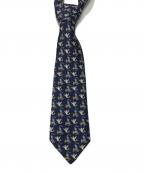 HERMESエルメス）の古着「総柄ネクタイ/シルクネクタイ」｜ネイビー