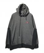 NAGNAナンガ）の古着「ECO HYBRID MINI BOX LOGO EMBROIDERY SWEAT HOODIE」｜ブラック