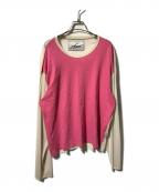 NKGWエヌケージーダブリュー）の古着「シアーカットソー/長袖カットソー」｜ピンクベージュ