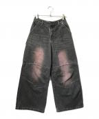 Nuthヌース）の古着「デニムパンツ/ダメージデニムパンツ」｜ブラック