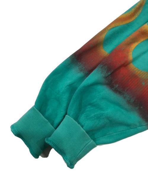 FIRST ROW（ファーストロウ）FIRST ROW (ファーストロウ) プリント装飾パーカー/フーデッドパーカー グリーン サイズ:Sの古着・服飾アイテム