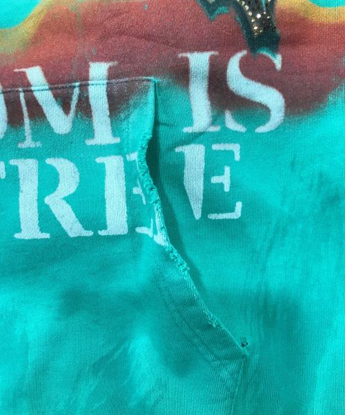 FIRST ROW（ファーストロウ）FIRST ROW (ファーストロウ) プリント装飾パーカー/フーデッドパーカー グリーン サイズ:Sの古着・服飾アイテム