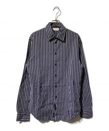 EMPORIO ARMANI（エンポリオ アルマーニ）の古着「ストライプシャツ/長袖シャツ」｜ブルー×ホワイト