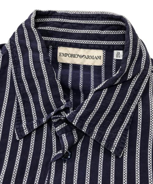 EMPORIO ARMANI（エンポリオ アルマーニ）EMPORIO ARMANI (エンポリオ アルマーニ) ストライプシャツ/長袖シャツ ブルー×ホワイト サイズ:39の古着・服飾アイテム