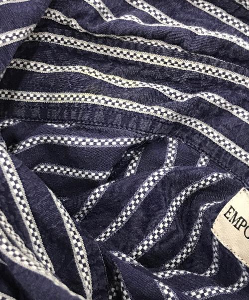 EMPORIO ARMANI（エンポリオ アルマーニ）EMPORIO ARMANI (エンポリオ アルマーニ) ストライプシャツ/長袖シャツ ブルー×ホワイト サイズ:39の古着・服飾アイテム