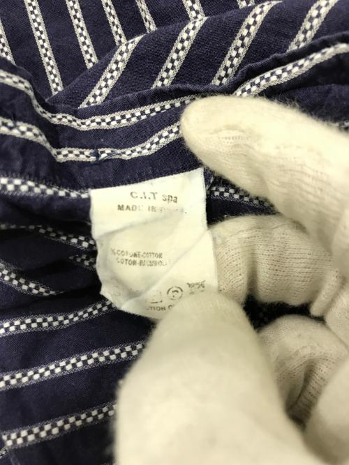 EMPORIO ARMANI（エンポリオ アルマーニ）EMPORIO ARMANI (エンポリオ アルマーニ) ストライプシャツ/長袖シャツ ブルー×ホワイト サイズ:39の古着・服飾アイテム