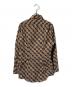 PRADA (プラダ) 総柄長袖シャツ ブラウン×ブラック サイズ:37：14000円