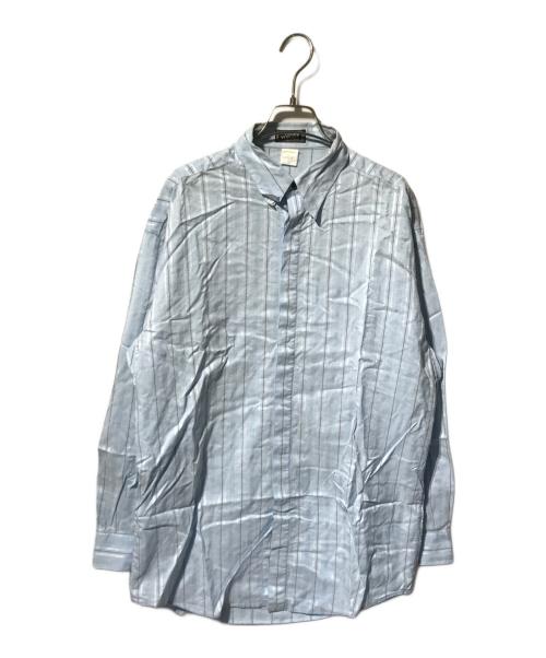 GIANNI VERSACE（ジャンニ・ヴェルサーチ）GIANNI VERSACE (ジャンニ・ヴェルサーチ) 比翼ストライプシャツ ブルー サイズ:48の古着・服飾アイテム