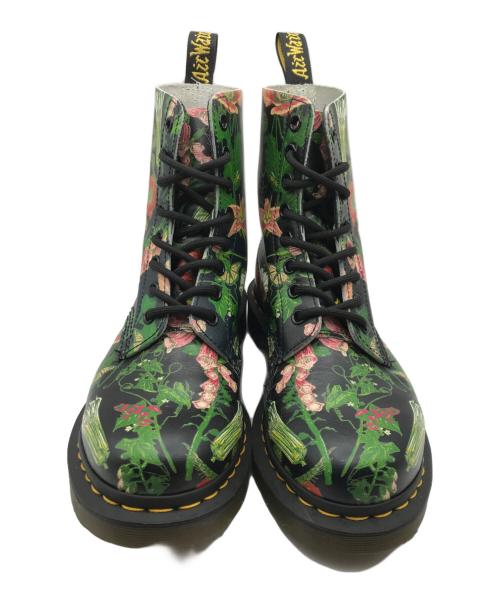 Dr.Martens（ドクターマーチン）Dr.Martens (ドクターマーチン) プリント8ホールブーツ/ミディアムブーツ ブラック×グリーン サイズ:38の古着・服飾アイテム