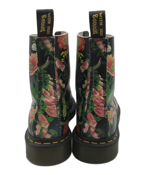 Dr.Martens（ドクターマーチン）Dr.Martens (ドクターマーチン) プリント8ホールブーツ/ミディアムブーツ ブラック×グリーン サイズ:38の古着・服飾アイテム