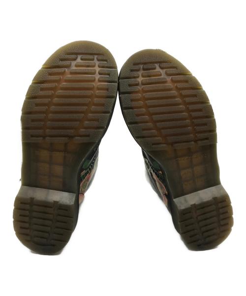Dr.Martens（ドクターマーチン）Dr.Martens (ドクターマーチン) プリント8ホールブーツ/ミディアムブーツ ブラック×グリーン サイズ:38の古着・服飾アイテム