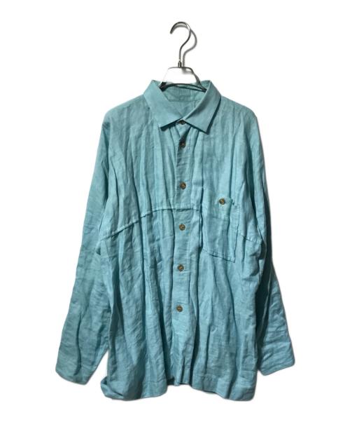ISSEY MIYAKE MEN（イッセイミヤケメン）ISSEY MIYAKE MEN (イッセイミヤケメン) リネンシャツ／ラグランシャツ スカイブルー サイズ:2の古着・服飾アイテム