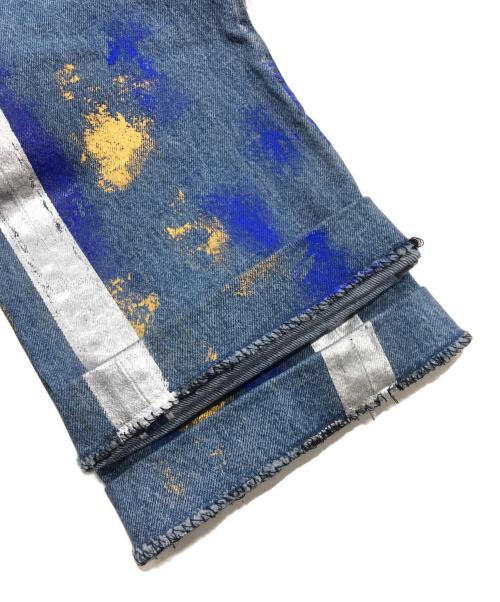 TANAKA（タナカ）TANAKA (タナカ) ペイントデニムパンツ インディゴ サイズ:71cm（W28）の古着・服飾アイテム