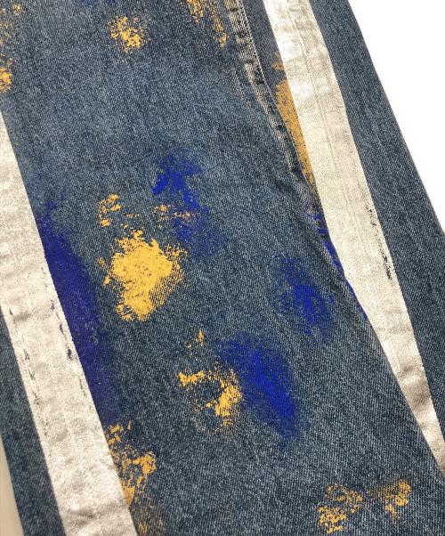 TANAKA（タナカ）TANAKA (タナカ) ペイントデニムパンツ インディゴ サイズ:71cm（W28）の古着・服飾アイテム