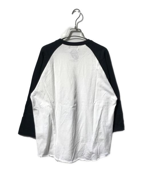 Hysteric Glamour（ヒステリックグラマー）Hysteric Glamour (ヒステリックグラマー) ラグランカットソー/半袖カットソー ブラック×ホワイト サイズ:Lの古着・服飾アイテム