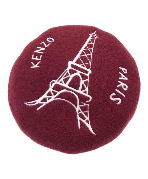 KENZO（ケンゾー）KENZO (ケンゾー) エッフェル塔刺繍ベレー帽 レッドの古着・服飾アイテム