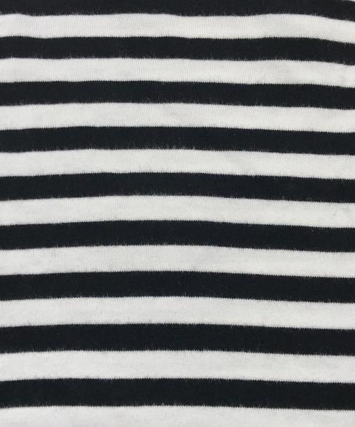 PLAY COMME des GARCONS（プレイコムデギャルソン）PLAY COMME des GARCONS (プレイコムデギャルソン) ハートワッペンボーダーカットソー ブラック×ホワイト サイズ:Sの古着・服飾アイテム