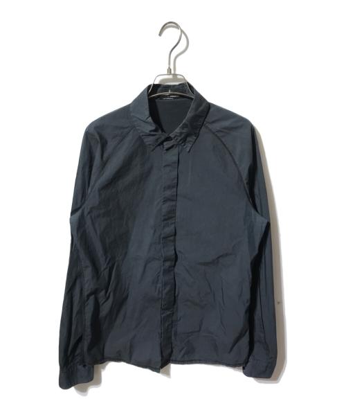 STONE ISLAND（ストーンアイランド）STONE ISLAND (ストーンアイランド) 異素材切替比翼シャツ ネイビー サイズ:Sの古着・服飾アイテム