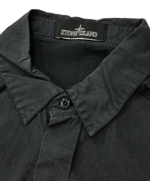 STONE ISLAND（ストーンアイランド）STONE ISLAND (ストーンアイランド) 異素材切替比翼シャツ ネイビー サイズ:Sの古着・服飾アイテム