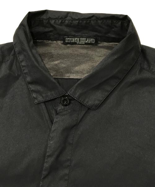 STONE ISLAND（ストーンアイランド）STONE ISLAND (ストーンアイランド) ナイロンブレンド比翼シャツ ネイビー サイズ:Mの古着・服飾アイテム