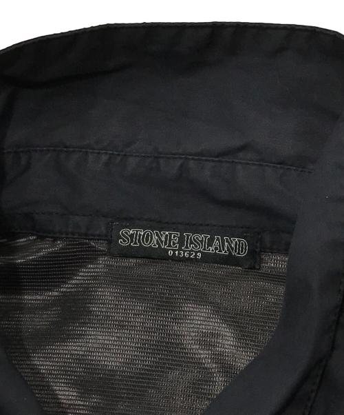 STONE ISLAND（ストーンアイランド）STONE ISLAND (ストーンアイランド) ナイロンブレンド比翼シャツ ネイビー サイズ:Mの古着・服飾アイテム