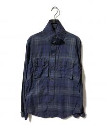 C.P COMPANY（シーピーカンパニー）の古着「チェックシャツジャケット」｜ネイビー