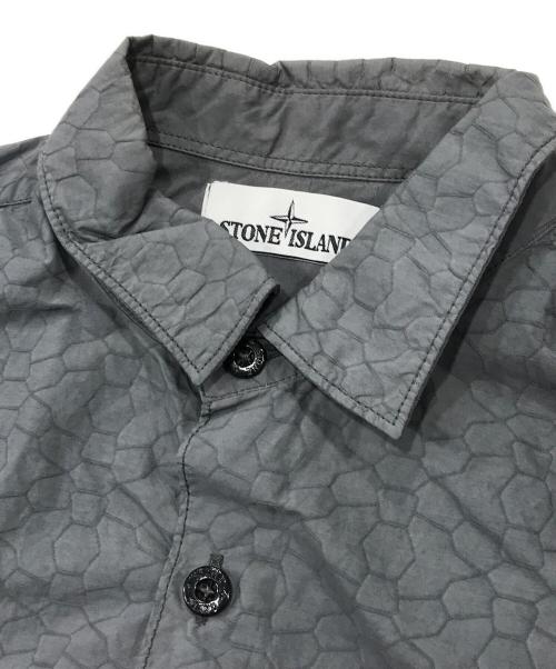 STONE ISLAND（ストーンアイランド）STONE ISLAND (ストーンアイランド) ナイロンブレンド総柄シャツ グレー サイズ:Sの古着・服飾アイテム