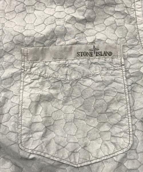 STONE ISLAND（ストーンアイランド）STONE ISLAND (ストーンアイランド) ナイロンブレンド総柄シャツ グレー サイズ:Sの古着・服飾アイテム